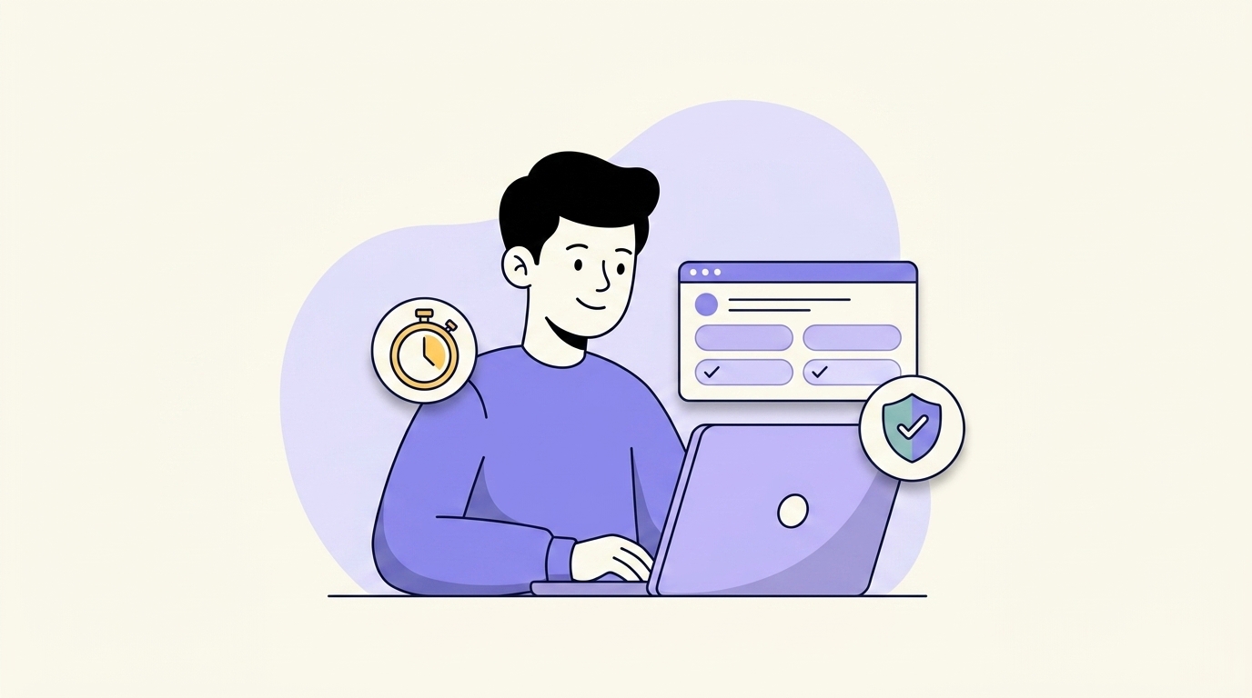 Online examination secure testing platform illustration